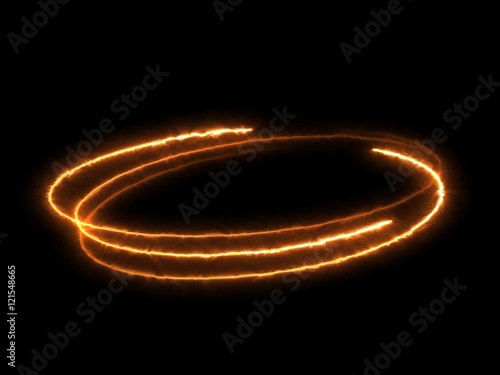 Abstract Fire Effect Element Design on Black Background