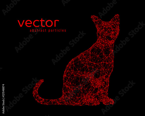 Abstract vector illustration of cat.
