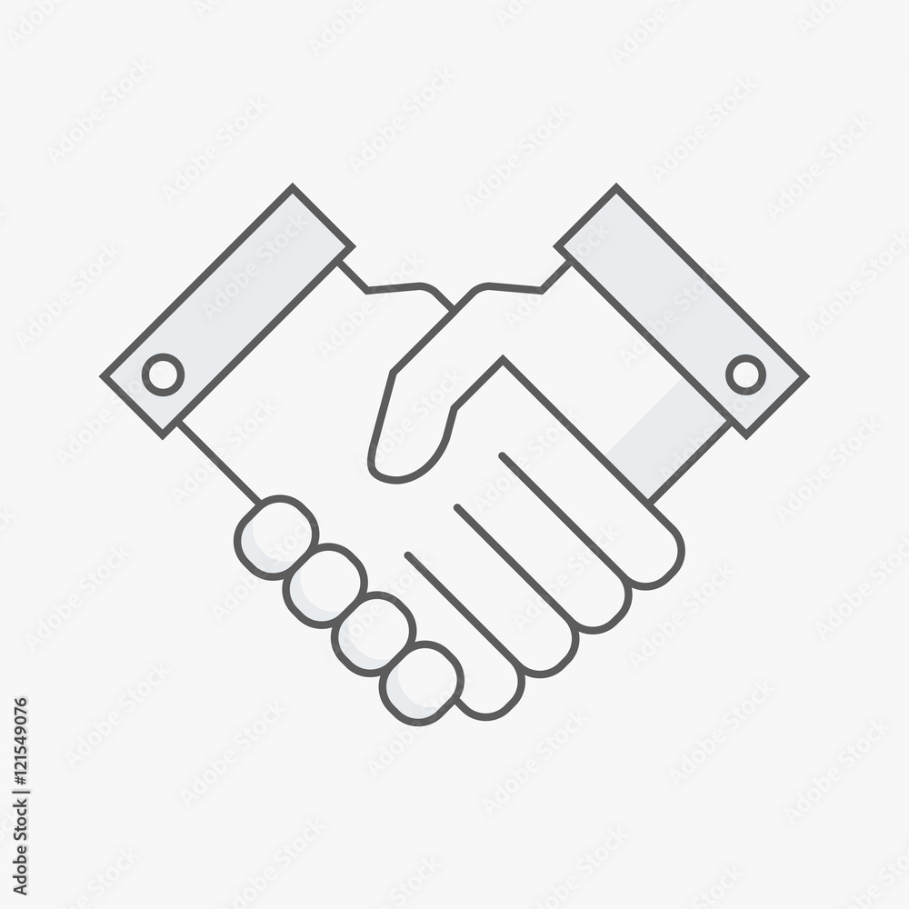 Business handshake icon. Line style vector illustration Business handshake icon. Line style vector illustration