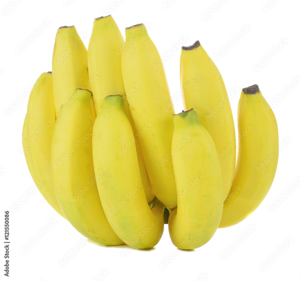 Fresh bananas isolated on a white background