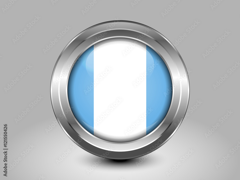 Flag of Guatemala. Metal and Glass Round Icon Flag of Guatemala. Metal and Glass Round Icon