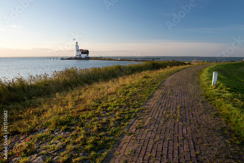 White Horse lighthouse of Marken at sunrise, The Netherlands