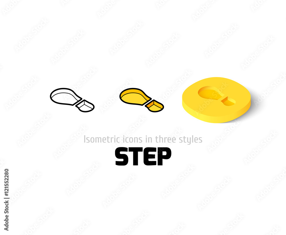 Step icon in different style Stock-Vektorgrafik | Adobe Stock