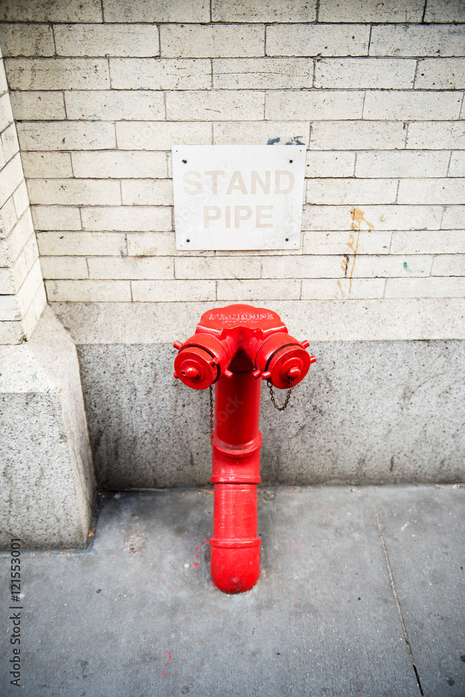 Standpipe conncetion for fire Department, New York, USA Standpipe conncetion for fire Department, New York, USA