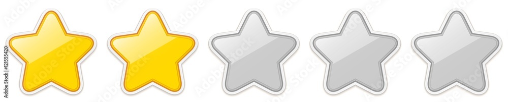 2 out of 5 - Star Rating - Golden Star Sticker Icons 2 out of 5 - Star Rating - Golden Star Sticker Icons