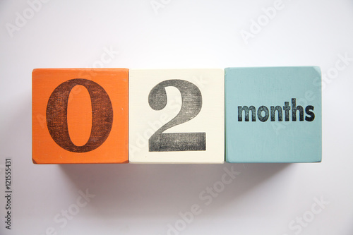 Block numbers and letters for newborn baby age 2 months