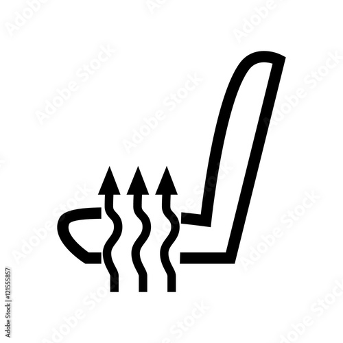 Heated seat icon. Car dashboard panel indicators.