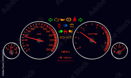 Car dashboard.