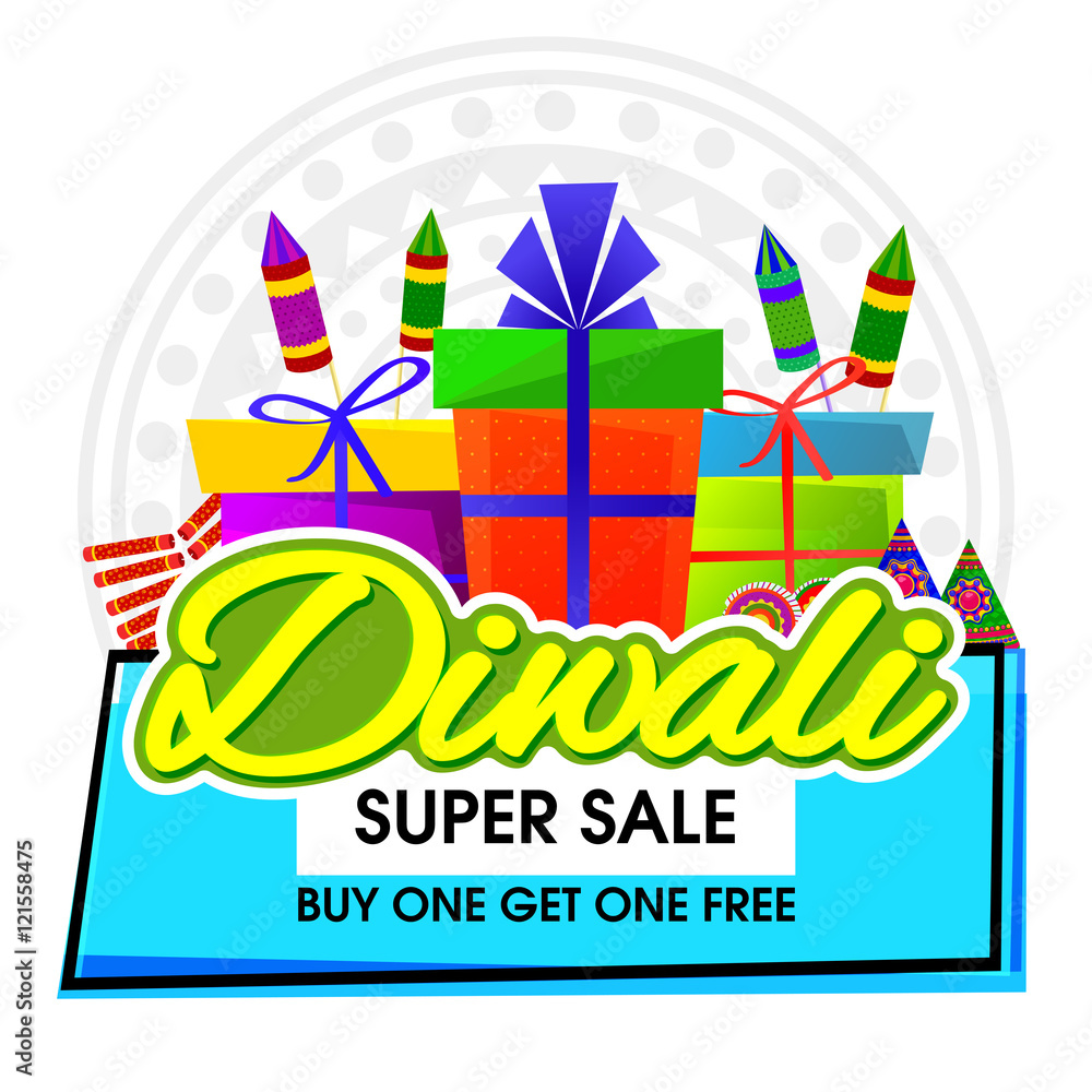 Diwali Super Sale Poster, Banner or Flyer.
