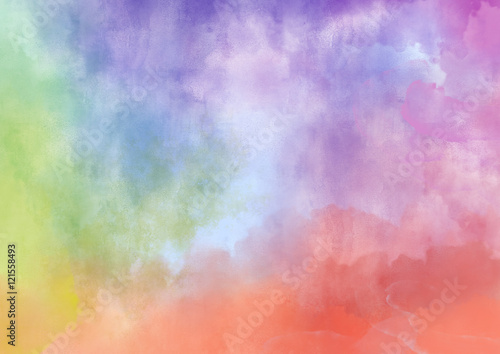 Colorful watercolor hand painted abstract background for textures © leszekglasner