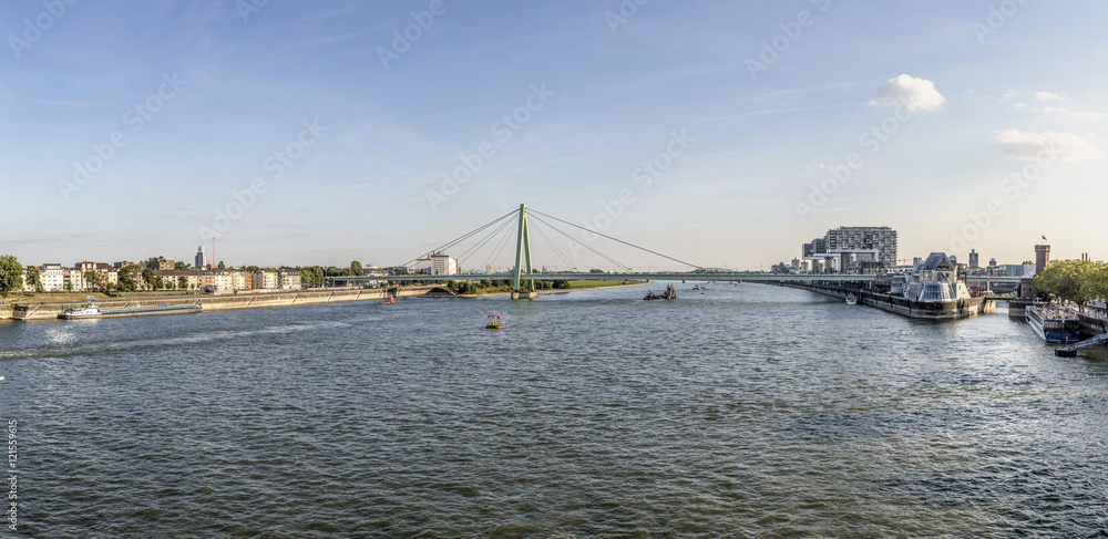 Naklejka premium skyline of Cologne with river Rhine