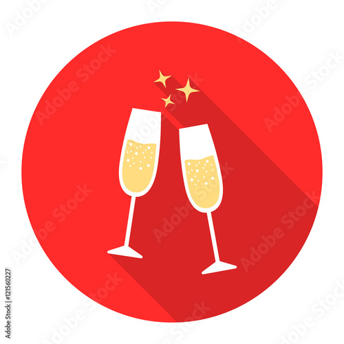 Champagne glass icon of vector illustration for web and mobile