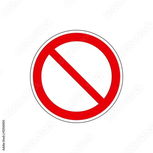 STOP! No Sign. Template. The icon with a red contour on a white background. For any use. Warns. Vector. 