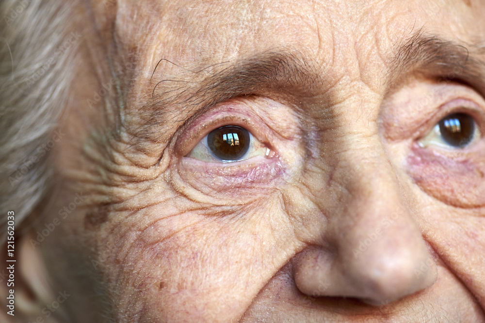 Detail portrait of an elderly women Detail portrait of an elderly women