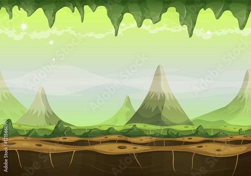 Fantasy Sci-fi Alien Landscape For Game Ui