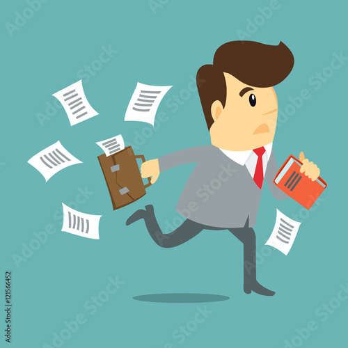 Businessman in rush hours.- vector illustrator