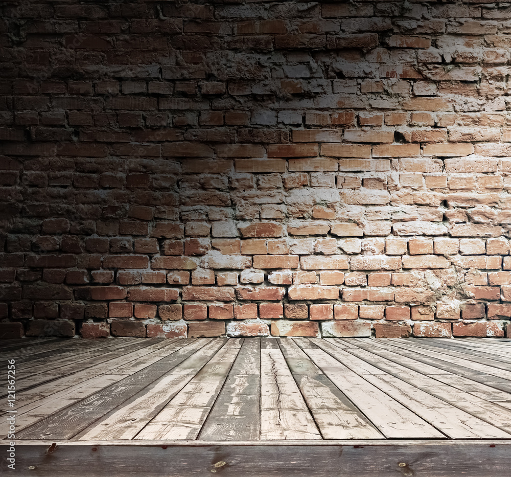 Fototapeta premium old room with brick wall