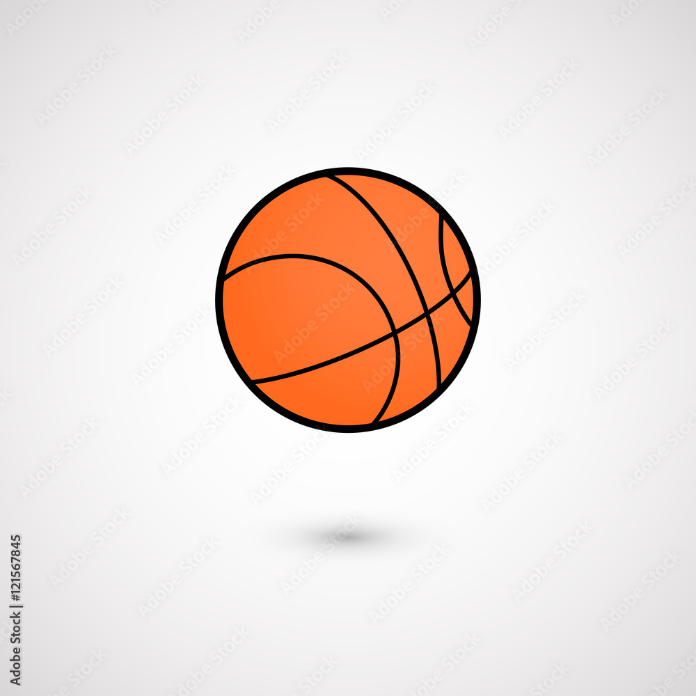 Orange basket ball icon. Isolated on white background. Vector illustration, eps 10.
