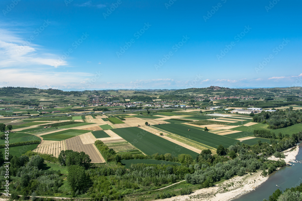 Fields and vineyards in Barbaresco, Alba, Italy
