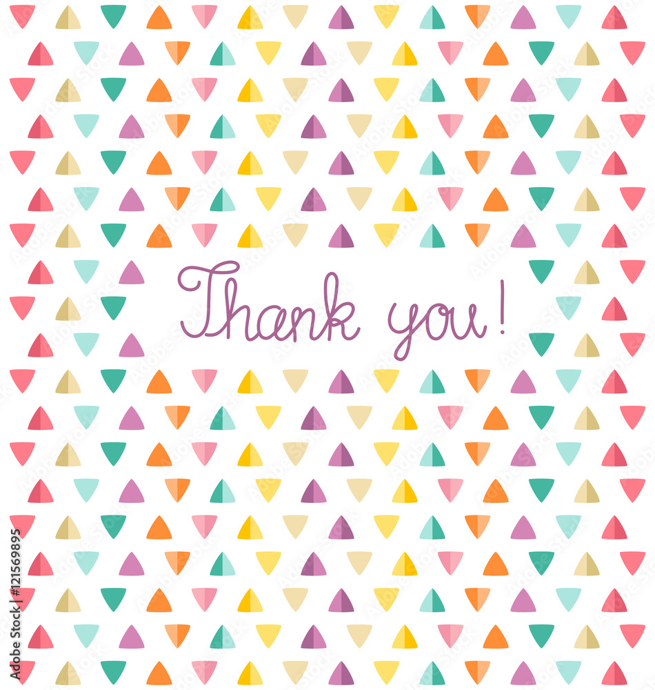 Thank you card template. Vector illustration