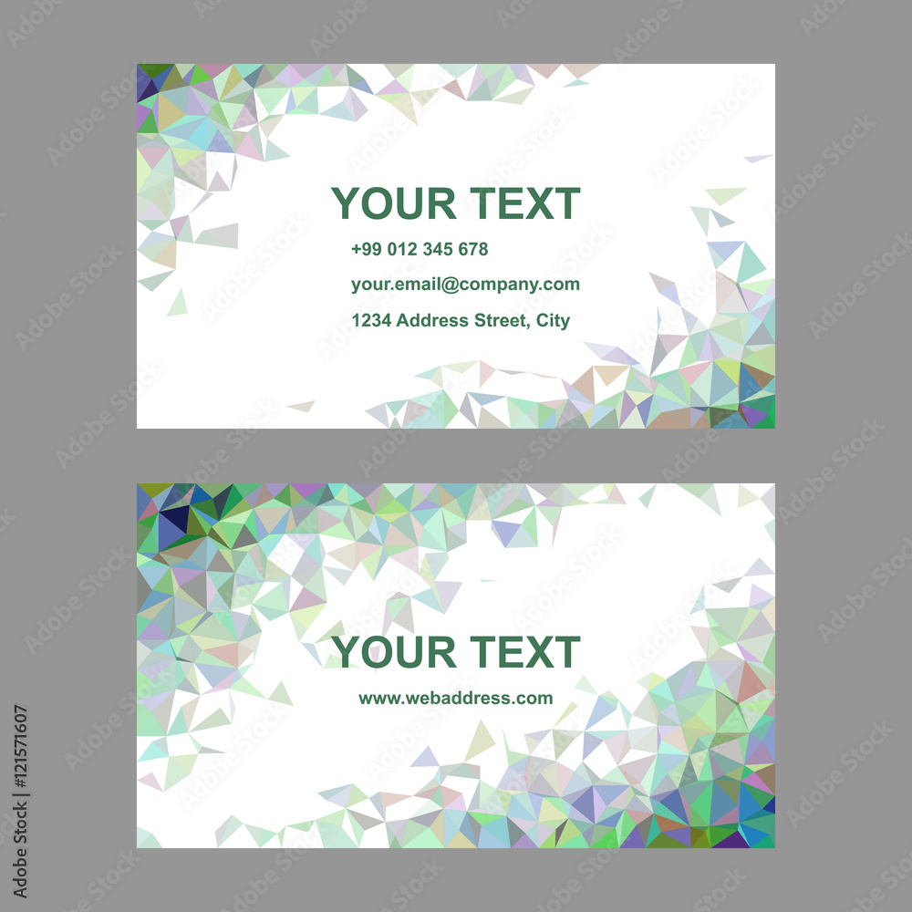 Multicolored triangle design business card set Multicolored triangle design business card set