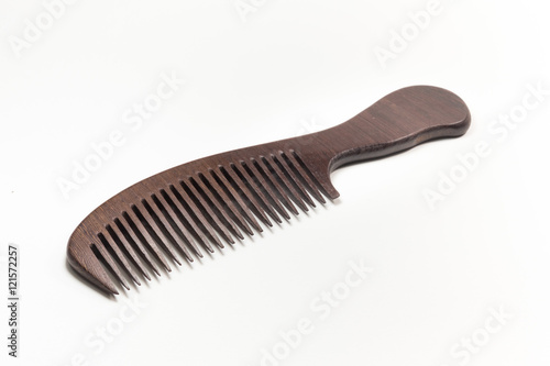 wooden comb On a white background