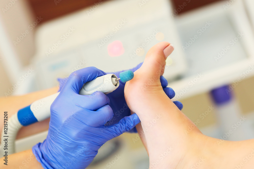 Pedicure in beauty salon