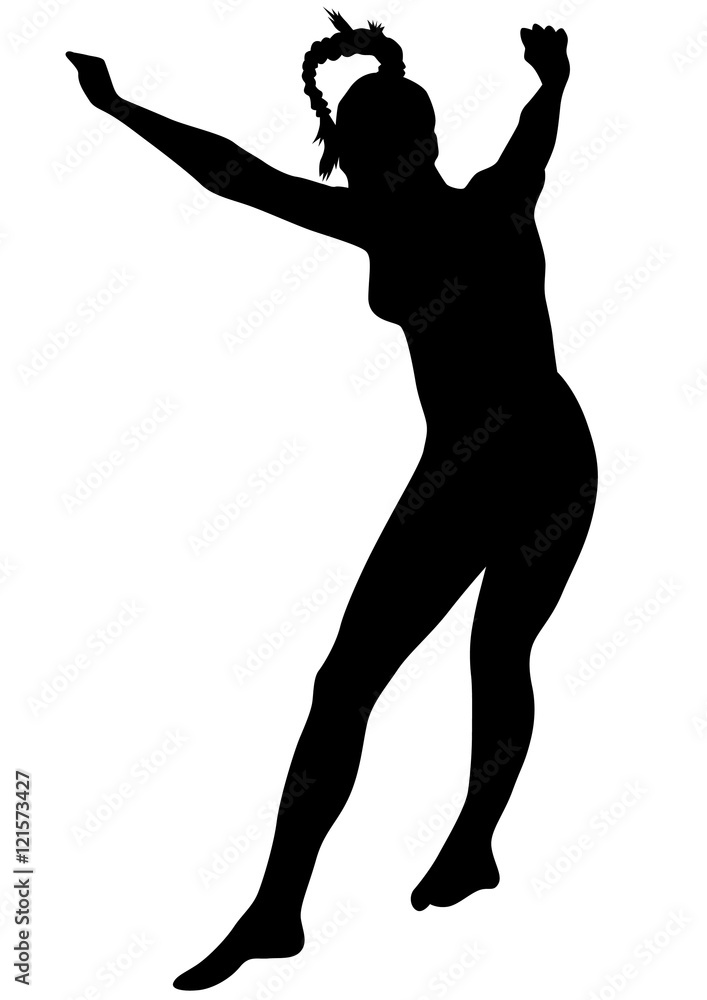 Silhouettes sports girls on a white background Silhouettes sports girls on a white background