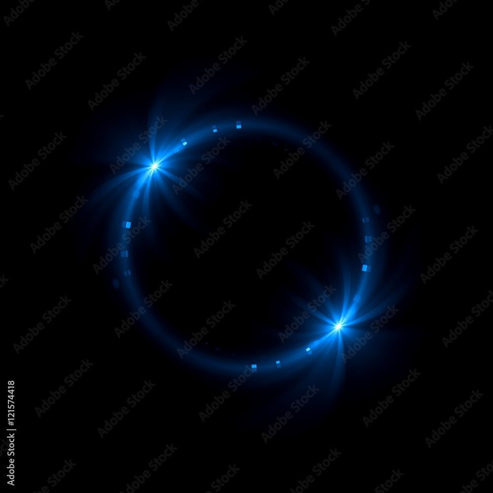 Obraz premium Abstract ring background with luminous swirling backdrop. Glowing spiral. The energy flow tunnel. Shine round frame with light circles light effect. Glowing cover. Space for your message.