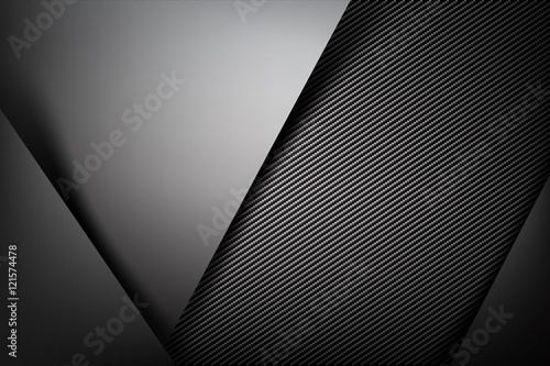 Leinwand Poster Abstract background dark with carbon fiber texture vector illust