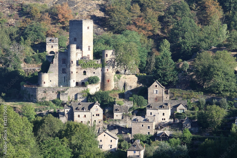 Château et village classé de Belcastel en Aveyron,plus beau village de France