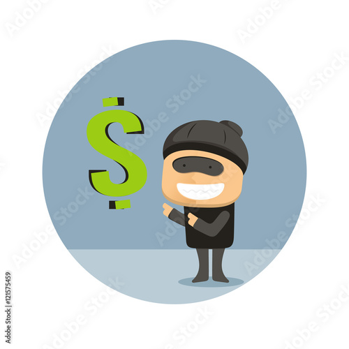 burglar with money icon