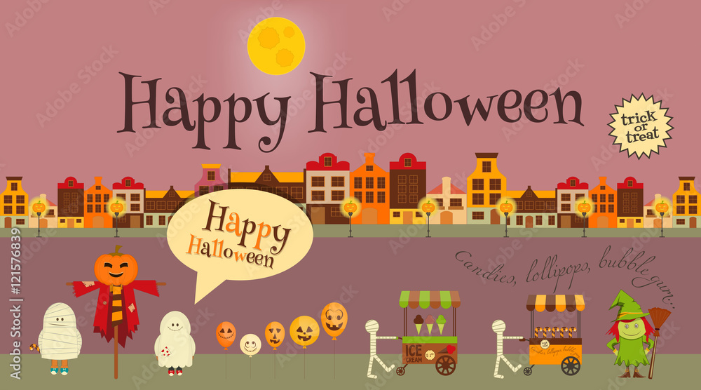 Fototapeta premium Halloween in Town