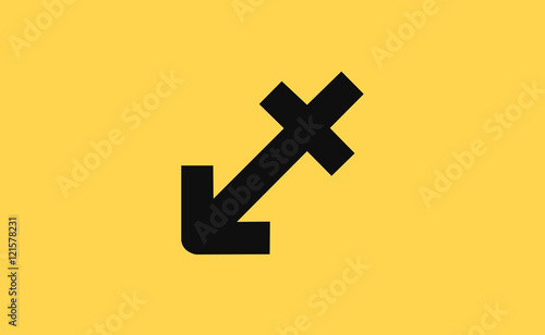 Vector sagittarius symbol on flat background
