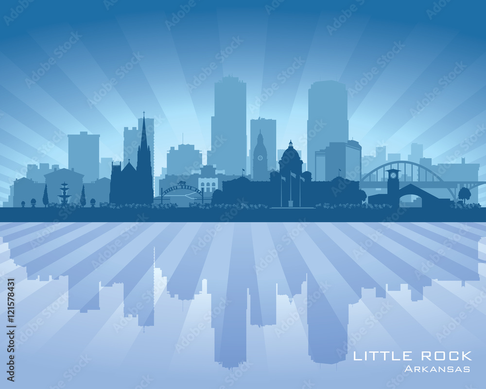Little Rock Arkansas city skyline vector silhouette