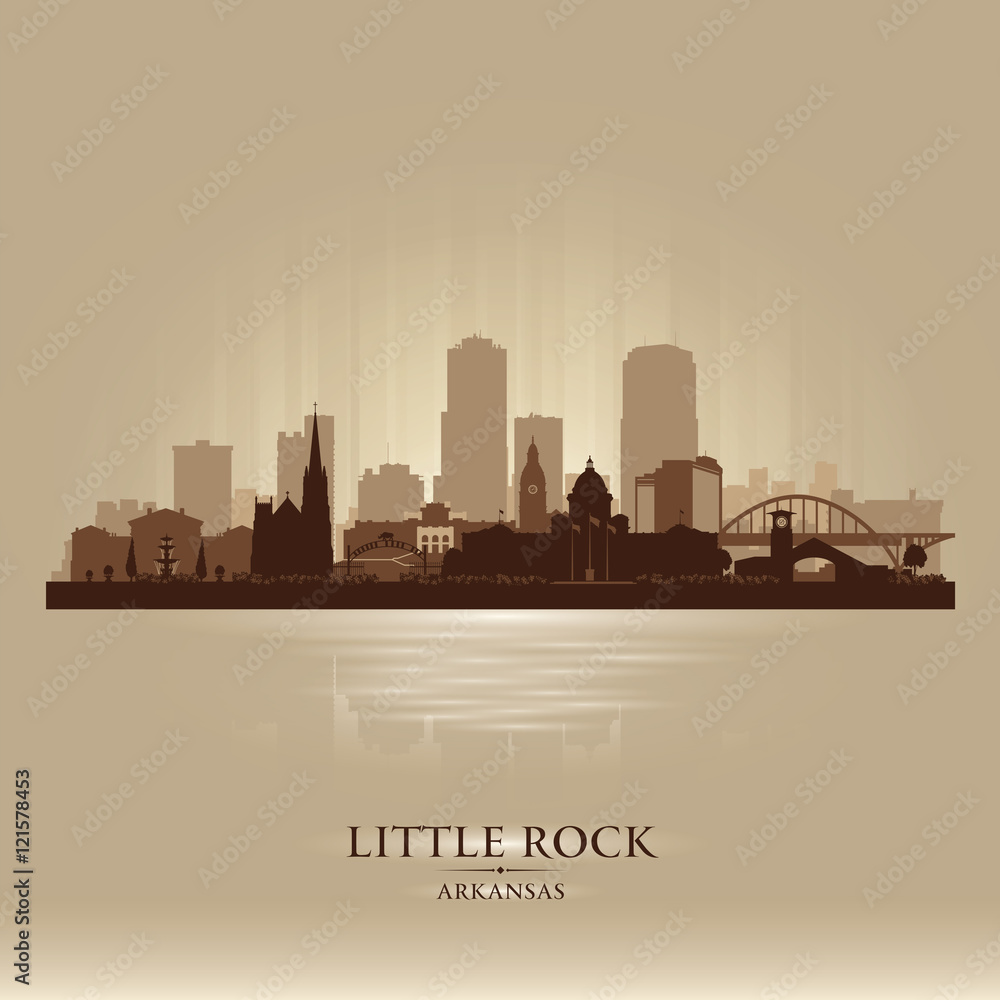 Naklejka premium Little Rock Arkansas city skyline vector silhouette