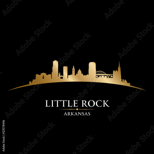 Little Rock Arkansas city silhouette black background