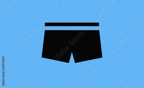 Vector black shorts on flat background