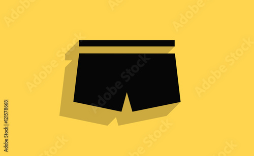 Vector shorts with long shadow on flat background