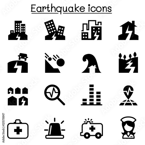 Earthquake icon set