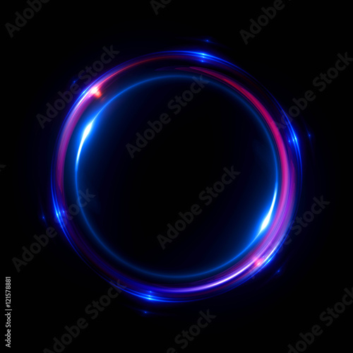 Abstract ring background with luminous swirling backdrop. Glowing spiral. The energy flow tunnel.  Shine round frame with light circles light effect. Glowing cover. Space for your message.