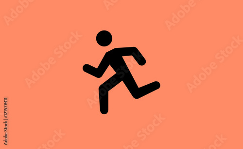 Vector running man on flat background