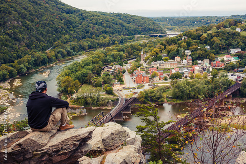 View on Harpers Ferry from Maryland Heights photo