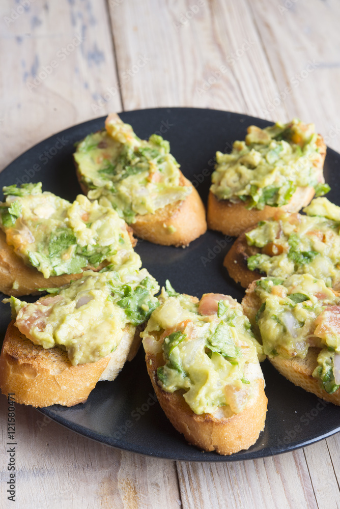 Guacamole with bread