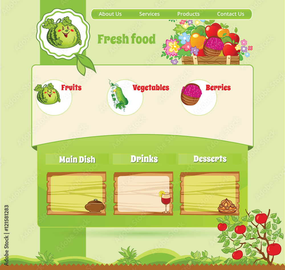 Green background for food template Stock Vector | Adobe Stock