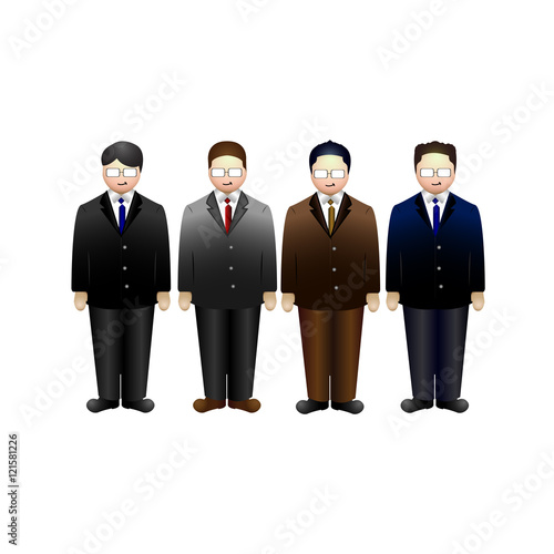 Set of businessmen