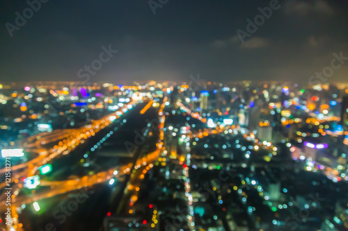 light of city blur at night