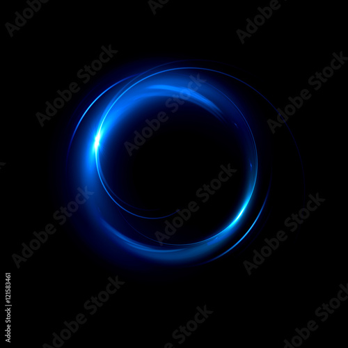 Abstract ring background with luminous swirling backdrop. Glowing spiral. The energy flow tunnel.  Shine round frame with light circles light effect. Glowing cover. Space for your message.