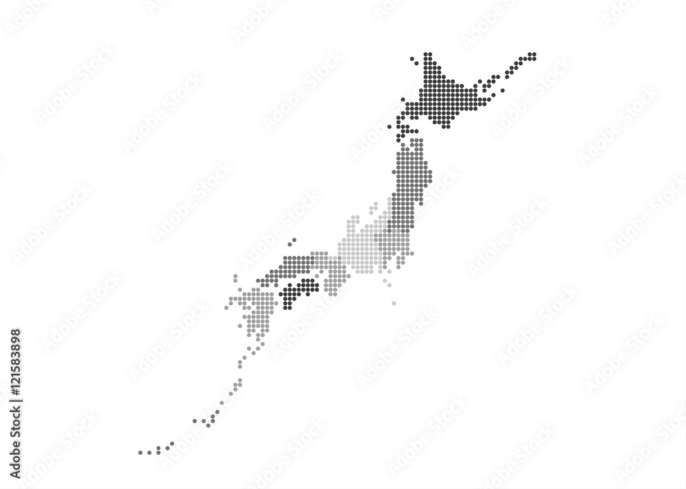 日本地図のエリアマップ （ドット）