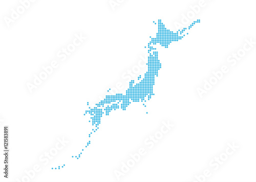 日本地図のエリアマップ （ドット）
